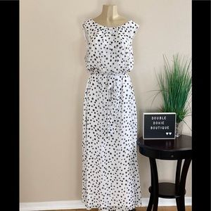NY COLLECTION | Black And White Sleeveless Maxi Dress Sz 3X